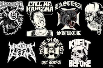create vintage design clothing and merchandise band