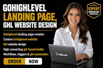 make gohighlevel landing page, ghl website design, go high level sales funnel