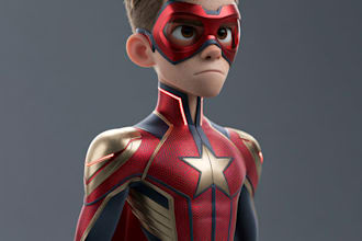make a superhero caricature for a family or a business group