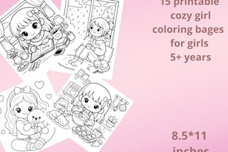printable cozy girl coloring pages for girls over five years