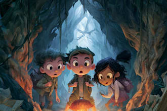 design children book cover, kdp cover art kids illustrations