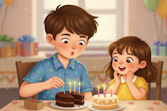 create whimsical children book illustrations with vibrant custom artwork