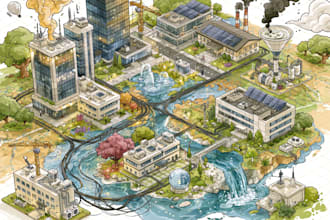 draw a unique vector or isometric map