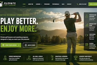design wix golf instructor website golf coach private golf lessons website