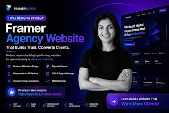 design framer agency website, digital agency website and figma to framer