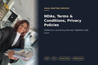 draft your nda, terms and conditions, or privacy policy