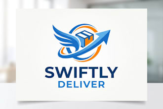 do delivery service logistics transportation business logo