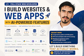 build custom full stack web solution with ai features