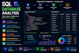 write sql queries, analyze databases, and create reports