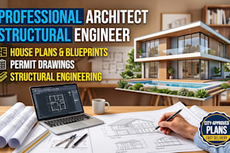 be your architect for house plan construction permit drawing structural engineer