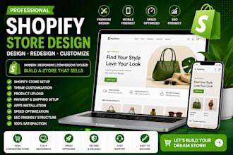 build shopify store with modern design responsive