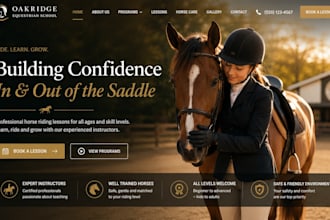 design wix horse riding school website equestrian school horse training website