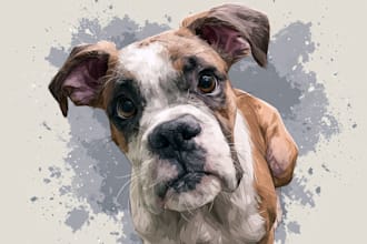 draw your dog or any pets into cartoon