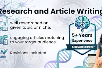 research and write high quality articles