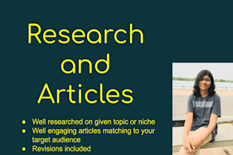 research and write high quality articles