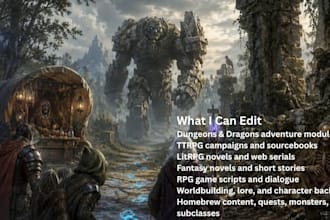 proofread beta read your ttrpg and copy edit tabletop, rulebook and board game