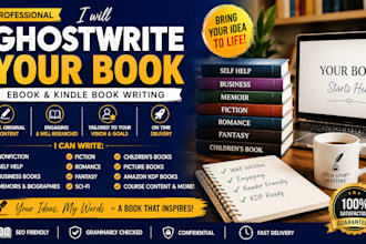 write your ebook, ghostwrite nonfiction fiction book and kindle ebook