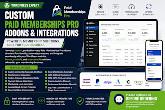 develop custom paid memberships pro addons and integrations for wordpress