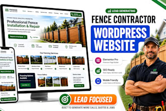 lead generating fence contractor wordpress website