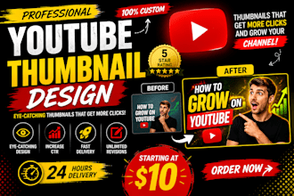 design eye catching youtube thumbnail for high CTR