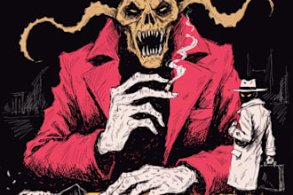 do draw noir, horror and dark comic books art for your story