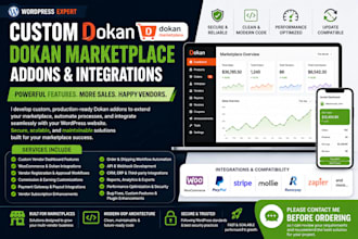 develop custom dokan marketplace addons and integrations for wordpress