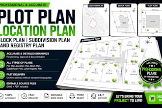 draw plot plan location plan block plan subdivision plan with land registry plan