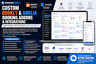 develop custom bookly and amelia booking addons and integrations for wordpress