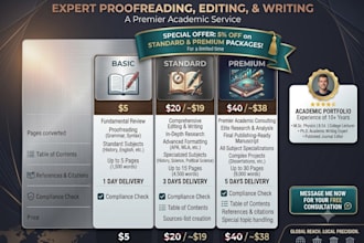 do proofreading and formatting work  and articles