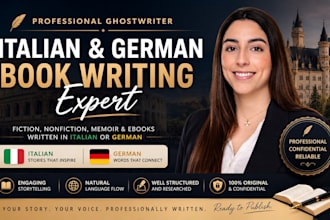ghostwrite italian german ebook fiction non fiction book writer book editor