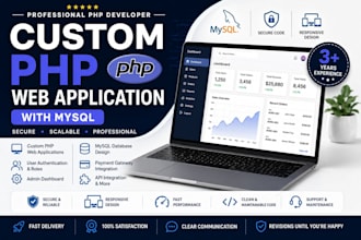 develop a custom PHP web application with mysql