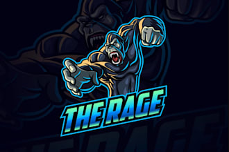 create a fierce gorilla mascot logo with custom artwork
