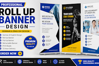 design german roll up banner, pull up banner and retractable banner in 12 hours