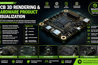 create realistic pcb design 3d renders for hardware and iot product marketing