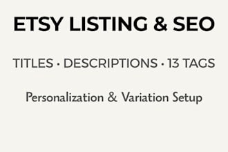 create and optimize etsy product listings