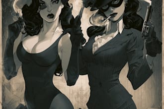 draw noir, horror and dark comic books art for your story