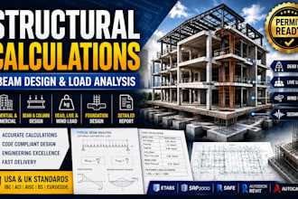 provide structural calculations, beam design and load analysis