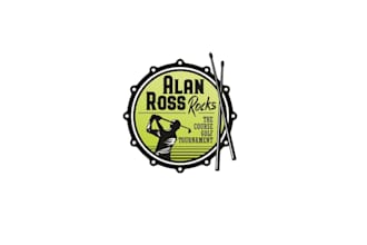design rock roll golf tournament logo