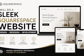 design or redesign a sleek squarespace website, website development