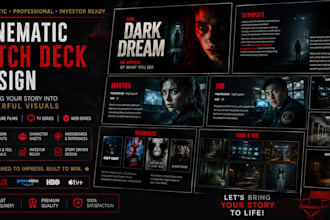 design a cinematic pitch deck for your film, TV series, or podcast