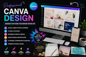 design professional canva templates, planners and social media designs