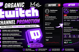 organically boost kick twitch live stream channel promotion for affiliate growth