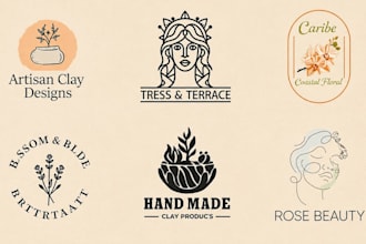 design modern botanical boho logo design with branding