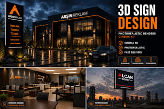 design modern signboard, storefront and shop facade