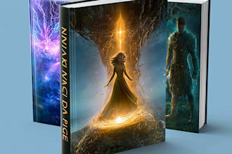 create illustrated fairytale book cover