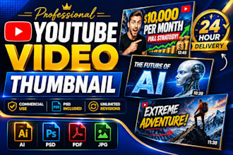 create modern youtube thumbnails in 6 hours