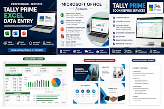 microsoft excel data entry and tally prime bookkeeping