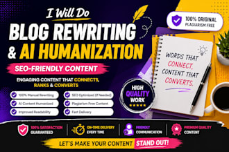 rewrite blog posts and articles manually