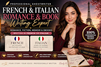ghostwrite french italian ebook fiction non fiction children book writing