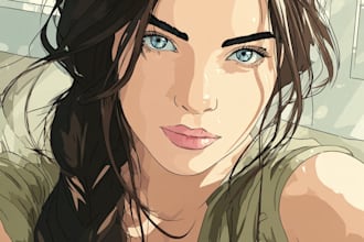 custom webtoon manhwa character and comic panel illustration